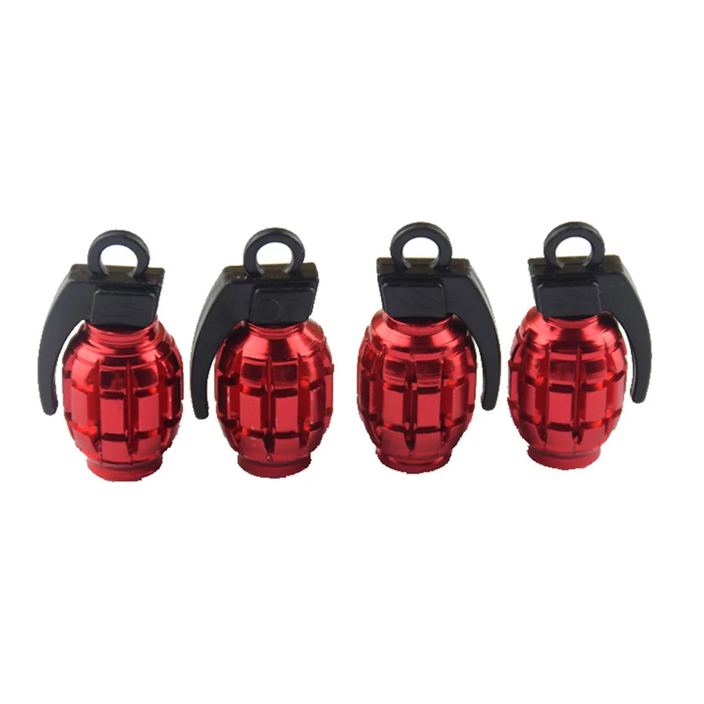 4pcs Aluminum Grenade Tire Valve Caps | Dust Proof Car Tire Stem Covers alternate view
