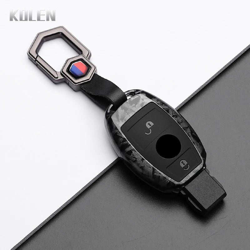 ABS Carbon Fiber Style Car Key Case Cover For Mercedes Benz A B C E Class GLS GLA GLK GLC CLS CLA AMG W204 W205 W212 W463 W176