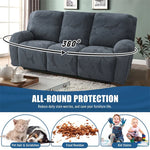 1/2/3 Seater Split Recliner Sofa Covers Solid Color Elastic Chair Cover with Side Pocket Removable Armchair Slipcover for Home