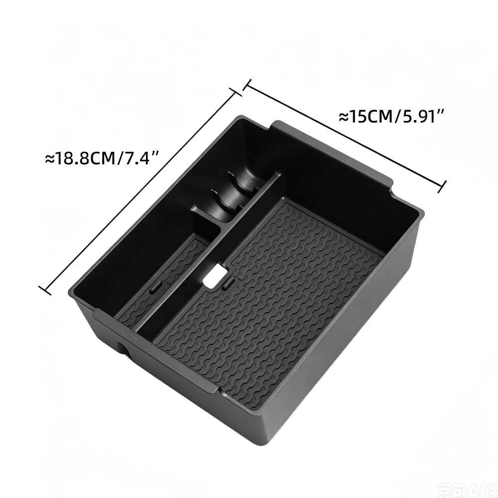 For Mitsubishi Triton L200 2024 2025 2026 Armrest Storage Box Center Console Organizer close-up view