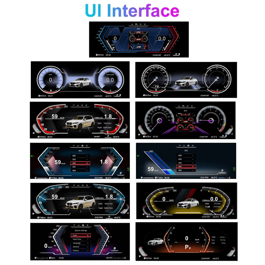 10"Cluster Digital Dashboard For BMW 1/2 Series F20 F52 F22 F45 X1 F48 F49 F39 Odometer, Speedometer, Dashboard Plug-and-Play