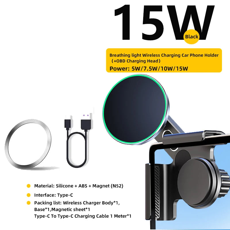 TEEQ Magnetic Wireless Car Phone Mount for Tesla Model Y Juniper 2025 Model 3 Highlan alternate view