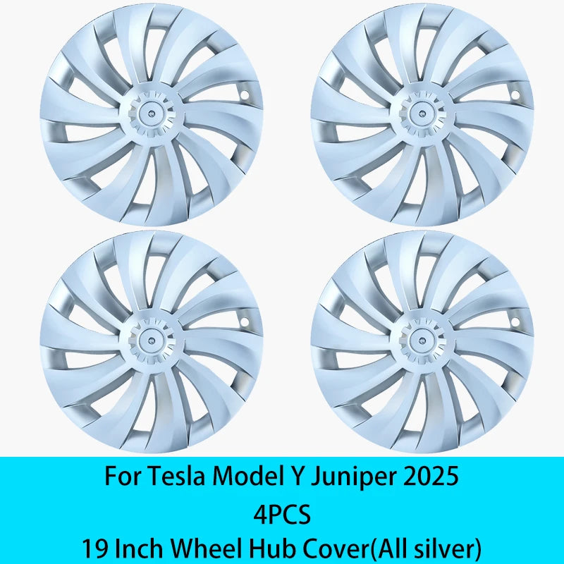 19 Inch Hub Cap Set for Tesla Model Y Juniper 2025+ | 4PCS Wheel Cover lifestyle view