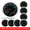 HD Customized 85MM 3 IN 1 Gauge 120kmh 120MPH GPS Speedometer Fuel Gauge Voltage Voltmeter Tachometer RPM Sesnor With Antenna
