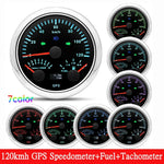 HD Customized 85mm 3 in 1 Gauge | GPS Speedometer, Fuel Gauge, Tachometer with Antenna detail view