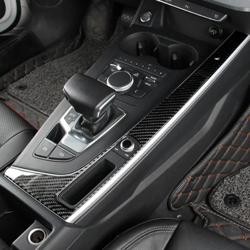 Carbon Fiber Car Interior Gear shift buttons Panel Door Armrest Reading Light Cover Trim Stickers Accessories for Audi A4 A5 B9