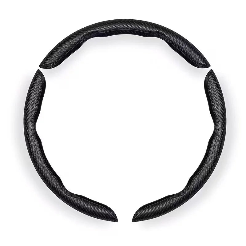 Anti‑Slip Carbon Fiber Steering Wheel Cover Ergonomic Hand Grip Wear‑Resistant Car Inter detail view