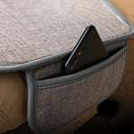 Car Breathable Flax Seat Cover Universal Front Seat Anti Dust Anti Scratch Protector lifestyle view