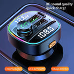 Bluetooth 5.0 FM Transmitter Handsfree Car Radio Modulator MP3 Player With 22.5W USB Sup detail view