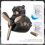Rotating Propeller Plane Pilot Bear Car Air Freshener | Ocean Scent Vent Clip Decor additional angle