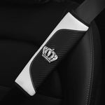 Diamond-Encrusted PU Carbon Fiber Leather Crown Car Shoulder Guard Safety Belt Decora lifestyle view