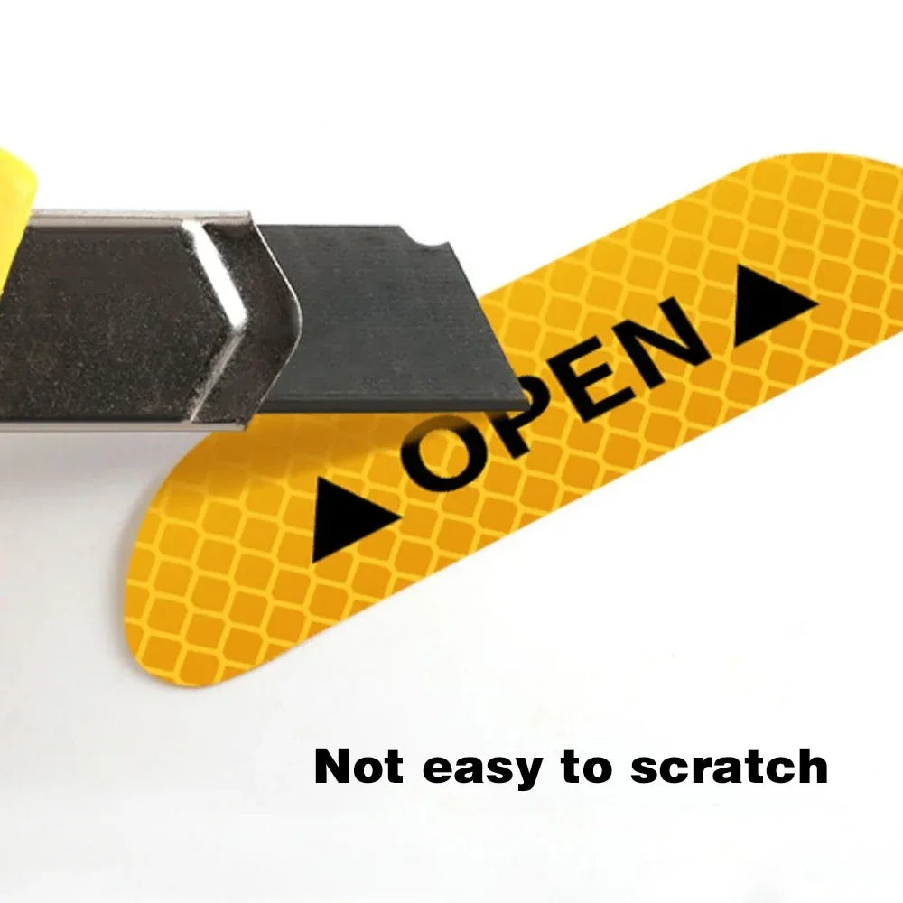 4PCS Reflective Car Door Sticker Safety Opening Warning Reflector Tape Decal Car Ex additional angle