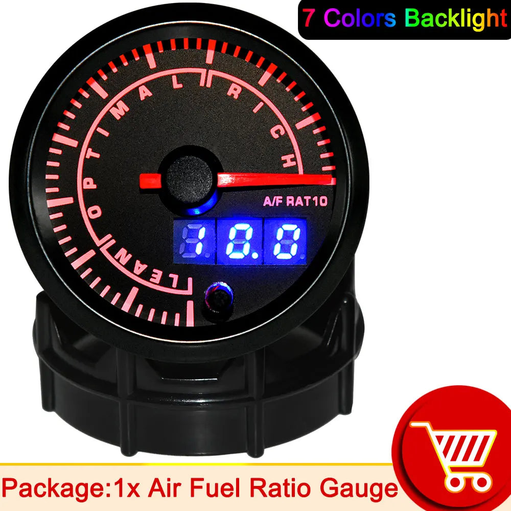 52mm 7 Color LED Car Gauge Set | Dual Display Boost Water Temp Oil Pressure Voltmeter alternate view