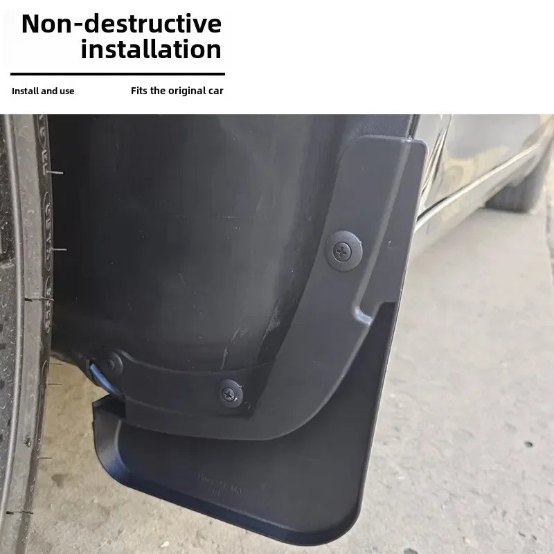 Tesla Model 3 Highland Mud Flaps (2024–2026) | Front & Rear Wheel Splash Guards, 4-Pie close-up view