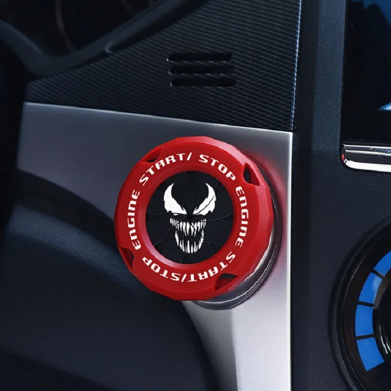 Car Ignition Switch Cover One-touch Start Button Rotating Protective Cap,Motorcycle Start Stop Ring Decoration Interior Sticker