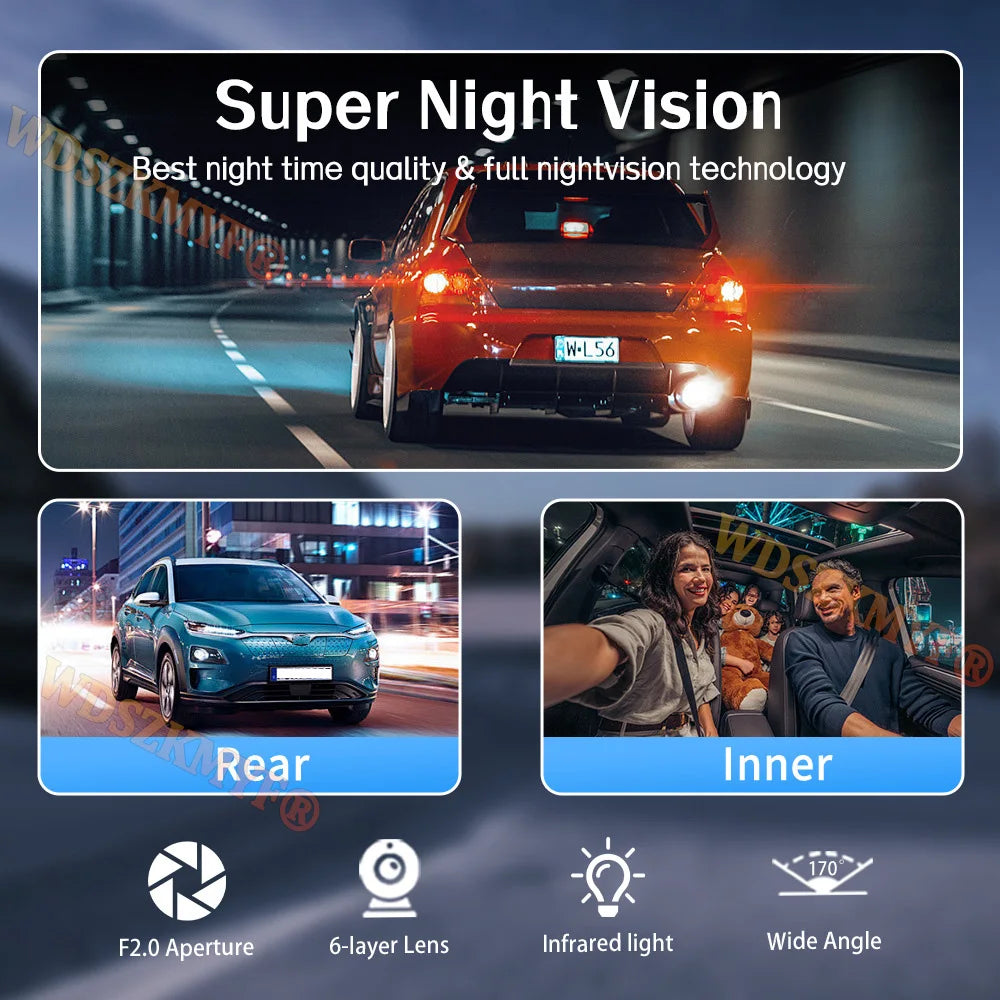 WIFI Dash Cam for Car | 2/3 Channel 1080P Front Rear Video Recorder lifestyle view