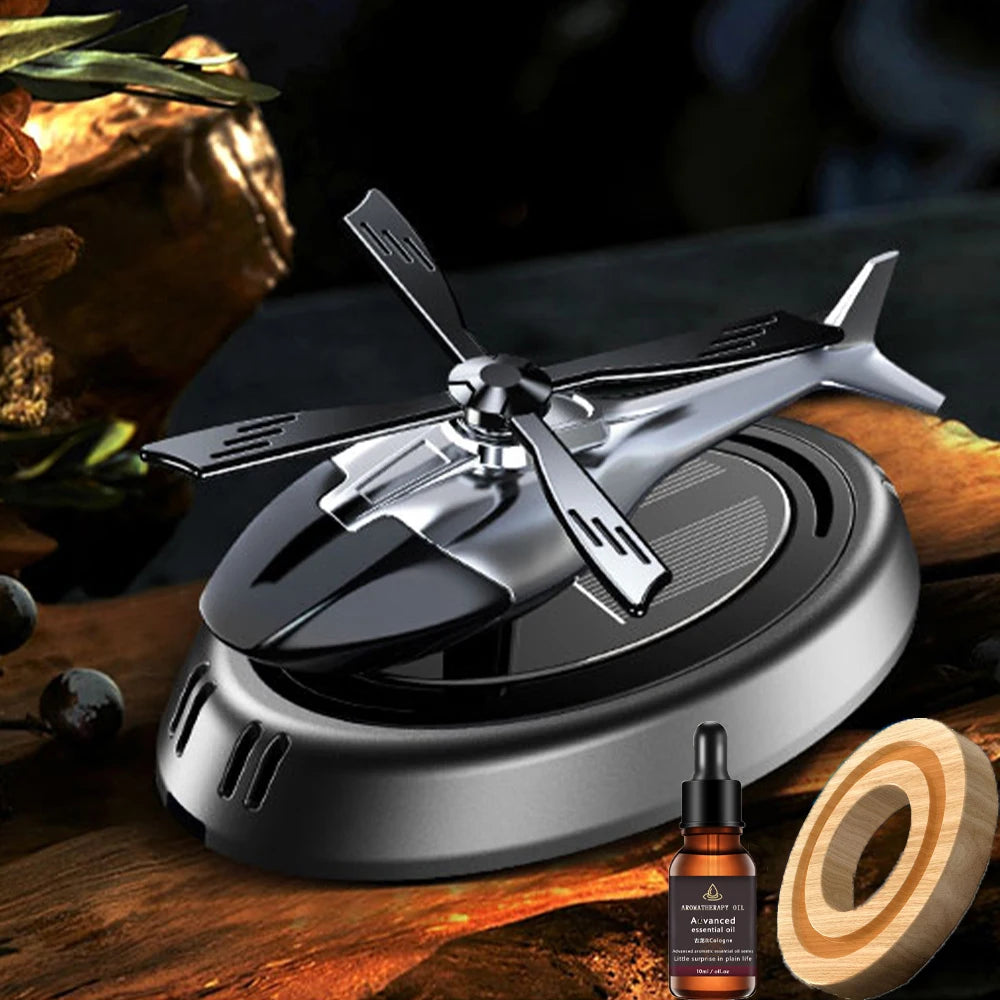 Solar Powered Rotation Helicopter Car Air Freshener | Solar Aromatherapy Diffuser wit alternate view