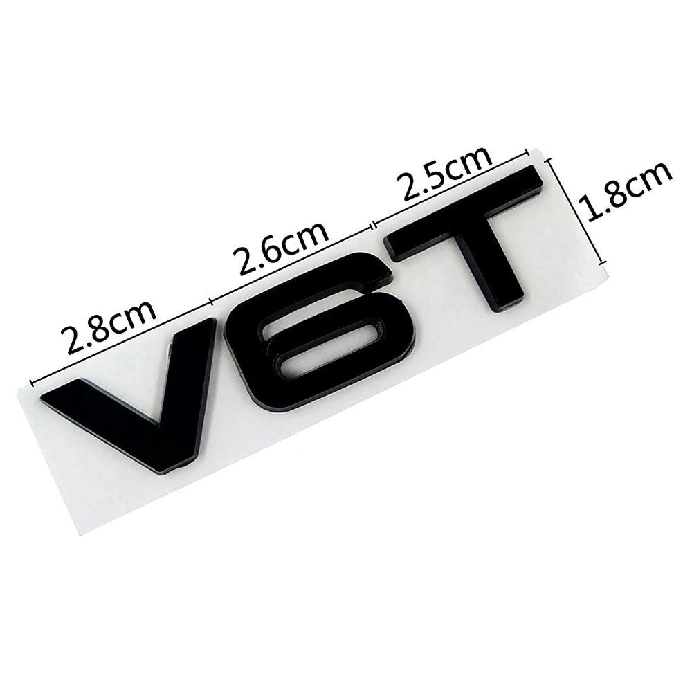 TQQTQQ Car Decal Emblem Badge V6T V8T - 3D Premium Zinc Alloy Decal Sticker Decoratio alternate view