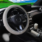 3 Car Massage Mesh Cloth Steering Wheel Cover Handbrake & Handle Cover Set Breathable lifestyle view