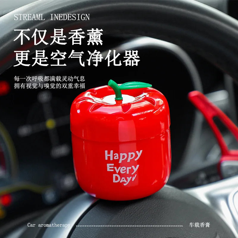Apple Car Fragrance Decoration Car Air Freshener Fruit Flavor Solid Fragrance Decoration