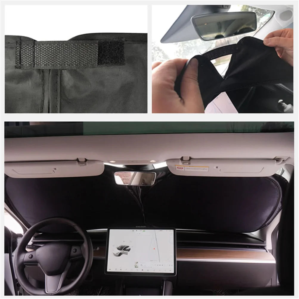 For Tesla Model 3 Y X S Car Windshield Sun Shade | UV Ray Protection Parasol detail view
