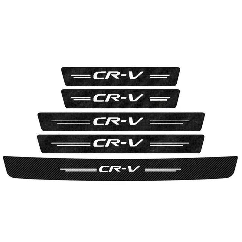 Carbon Fiber Car Door Sill Protector Trunk Guard Bumper Stickers Decals for Honda CR-V CRV Logo 2021 2019 2018 2017 Accessories
