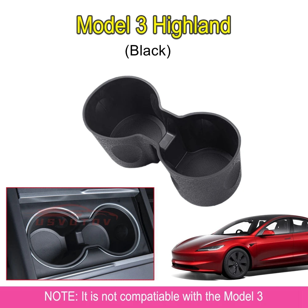 Tesla Model 3 & Model Y Cup Holder Insert | Non-Slip Center Console Organizer detail view