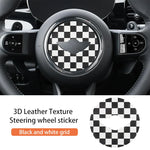 Car Steering Wheel Sticker For MINI Cooper F56 F55 F54 F60 R56 R60 U25 J01 F65 F66 PU Leather Stickers Interior Car Accessories