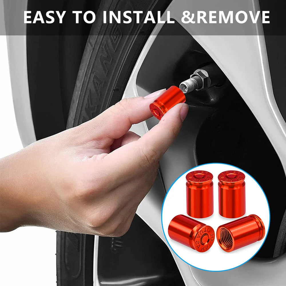 4PCS Tire Valve Stem Caps | Universal Leak Proof Stem Covers for Car SUV Truck Bicycle M detail view