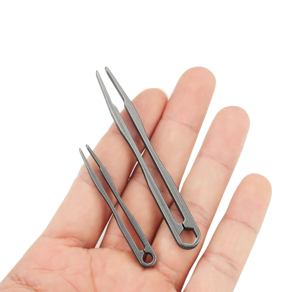 S/M Tweezer Titanium Alloy Clip Portable Nipper EDC Outdoor Tool additional angle
