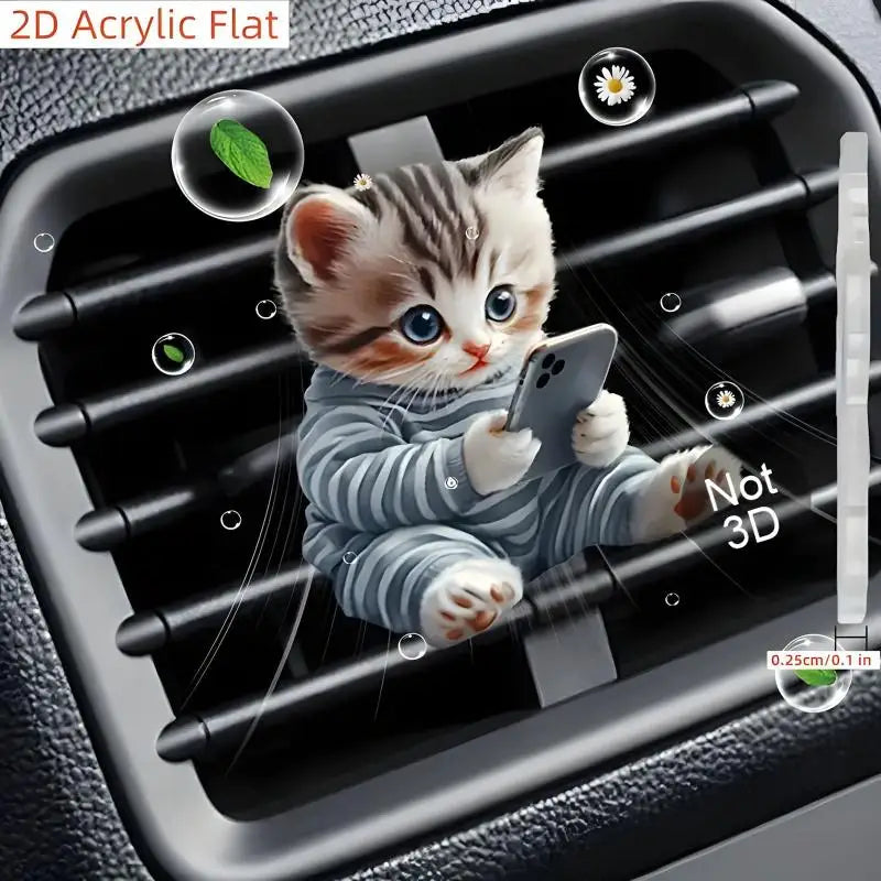 Car Outlet Vent Perfume Clips | 2D Air Freshener Diffuser for Car Interior Decorati additional angle