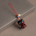 Cat Car Keychain, Cute Phone Chain Pendant, Black/Purple close-up view