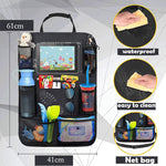 Car Seat Back Organizer 9 Storage Pockets with Touch Screen Tablet Holder for Kids