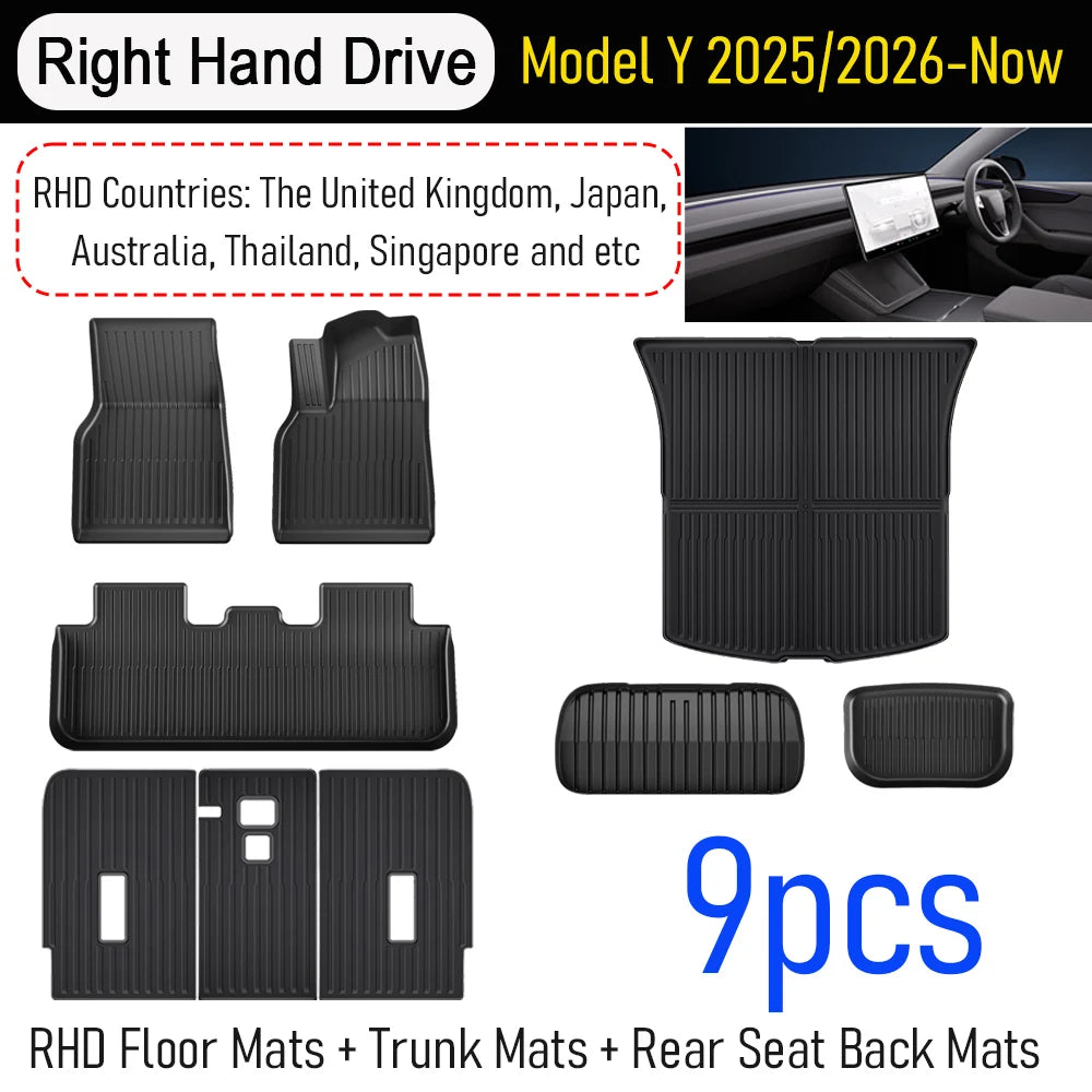 Tesla Model Y Juniper 2025–2026 All-Weather Floor Mats | Cargo Liner, Trunk & Seatback P detail view