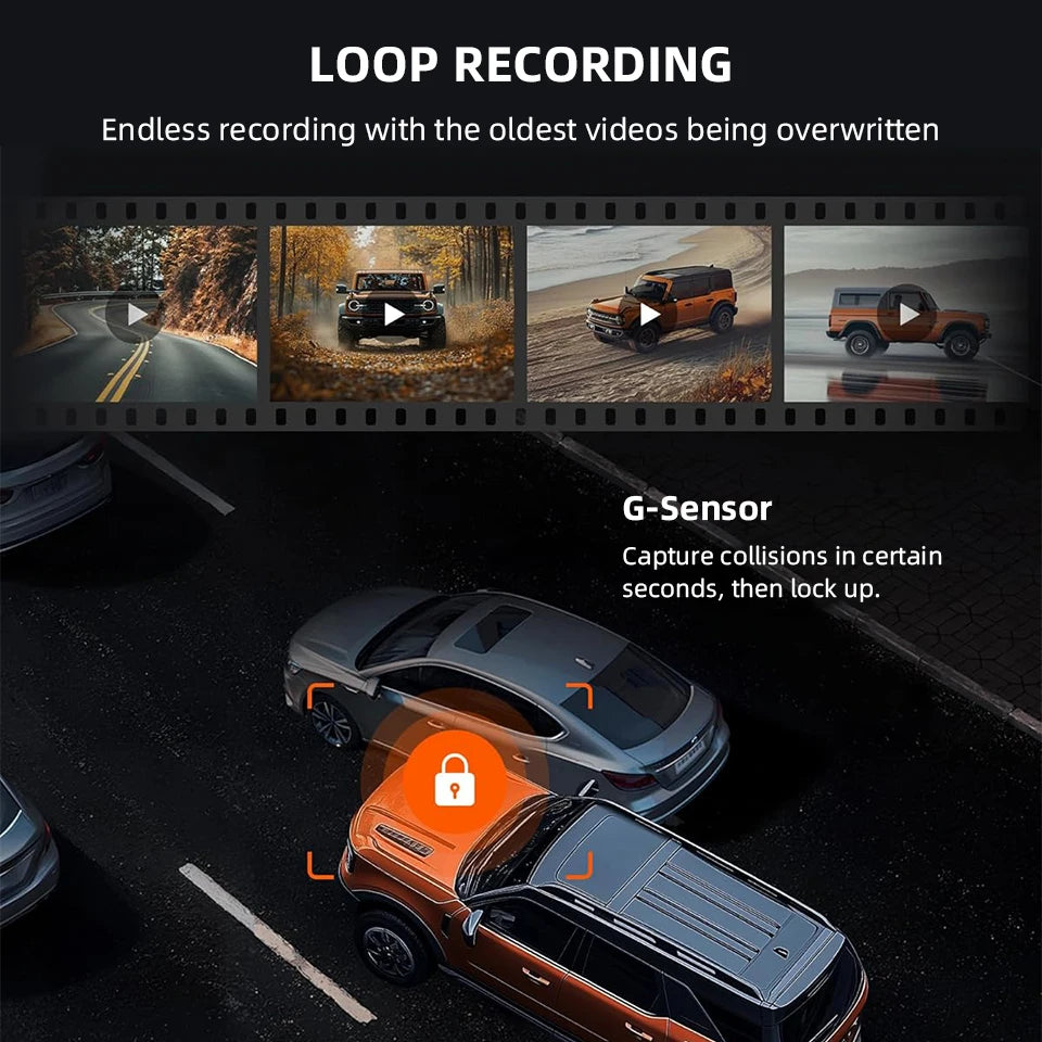 4K Rearview Mirror Dash Cam | 11.28" Touch Screen, Night Vision, GPS, Dual Lens lifestyle view