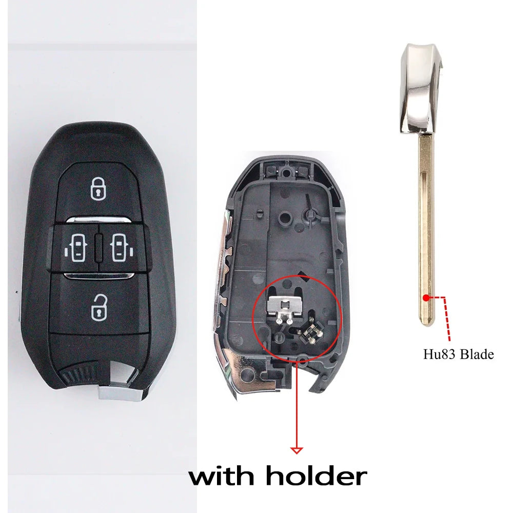 3 4 BT Car Key Fob Case Shell Housing for Peugeot 308 408 508 2008 3008 4008 5008 for close-up view