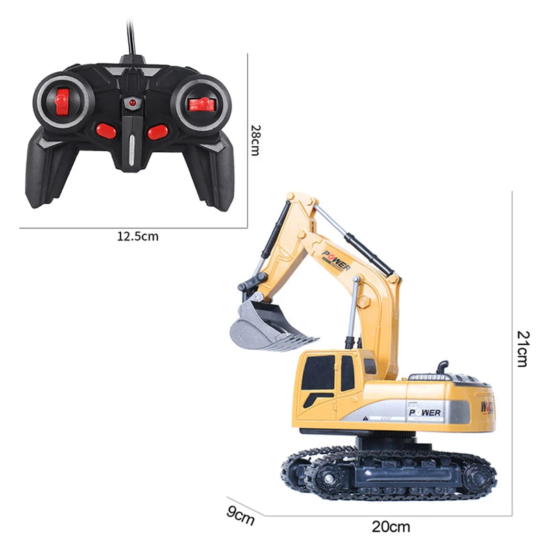 RC Excavator 2.4Ghz 6 Channel 1:24 RC Engineering Car Alloy And Plastic Excavator B additional angle