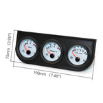 2" 52MM Triple Gauge 3 In 1 Water Temp Oil Pressure Oil Temperature Gauge | Racing Car close-up view