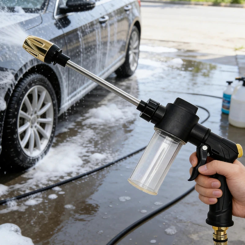 High-Pressure Car Washing Water Gun | RV External Cleaning Foam Kettle Garden Hose additional angle