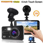 4-Inch Touch Screen Dual-Lens Car DVR | 1080P Dash Cam with Parking Monitor