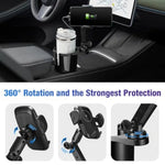 Cup Holder Phone Charger 15W Fast Charging Auto Clamping | Wireless Car Mount with Adjus detail view