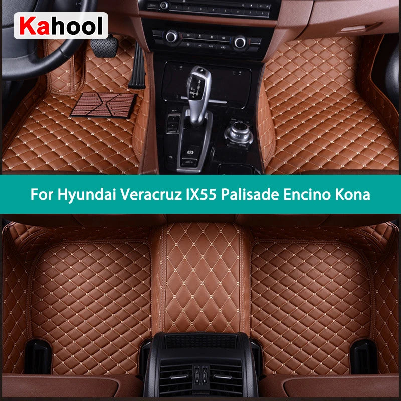 KAHOOL Custom Car Floor Mats For Hyundai Veracruz IX55 Palisade Encino Kona Auto Carpets Foot Coche Accessorie