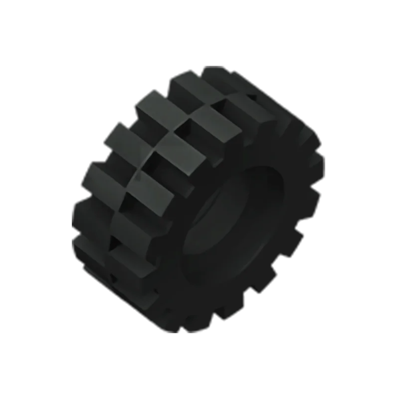 Gobricks GDS-1071 Tire 15mm D. x 6mm Offset Tread Small compatible with lego 3641 DIY Ed detail view