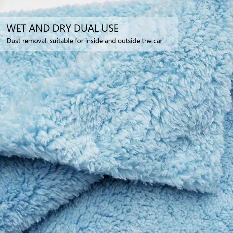 Coral Fleece Microfiber Towel Super Absorbent Car Cleaning Detailing Rag Cloth Auto Care detail view