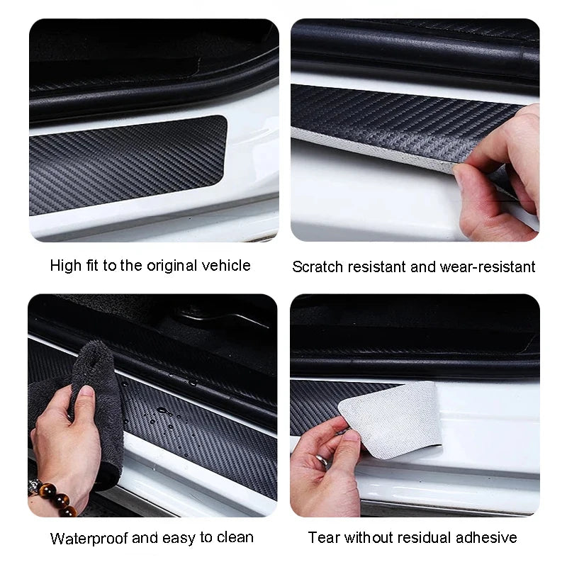 Carbon Fiber Car Door Sill Scuff Plate Stickers | Scratch Protection for Lexus additional angle