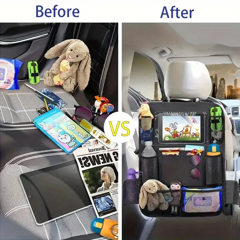 1pc Multifunctional Oxford Cloth Car Seat Storage Bag with Backrest Hanging Storage B alternate view
