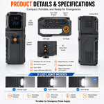 Car Jump Starter Power Bank Portable Air Pump Tire Air Compressor Car Battery Emergenc close-up view