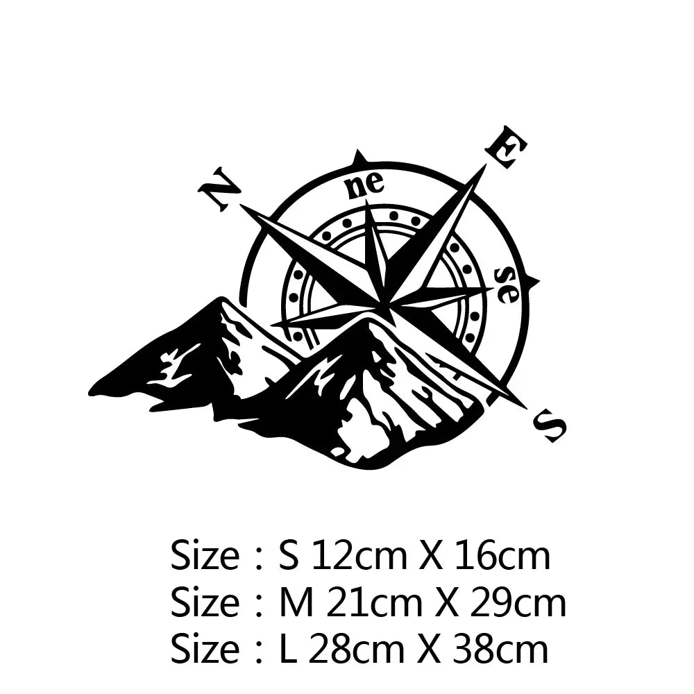 Car Sticker Creativity 10 Styles Adventure Sports Compass Vinyl Decals Car Bumper Body Rear Window Glass Decorative Decals