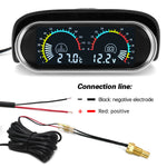 12V 24V Digital Water Temperature Gauge with Volt Meter | 2-in-1 Car Gauge with Sensor detail view