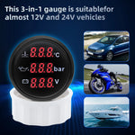 3 In 1 Digital Gauge Water Temperature Bar Oil Pressure Gauge With Alarm Voltmeter additional angle